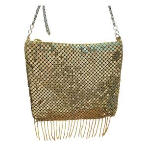 NYTLITES Gold Metalic Fringed Purse